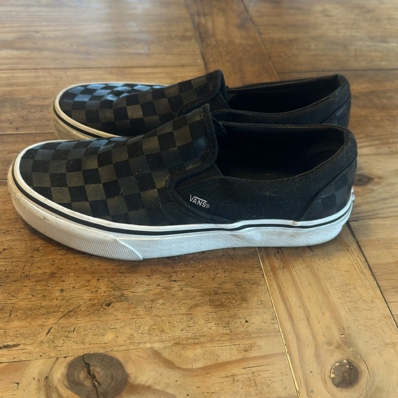 VANS Slip On Gray Black Checkerboard Racing Flag - Picture 4 of 5
